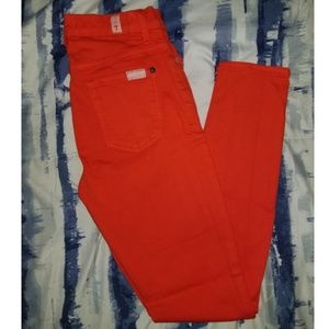 7 for all mankind | Orange Strech Skinny Jeans